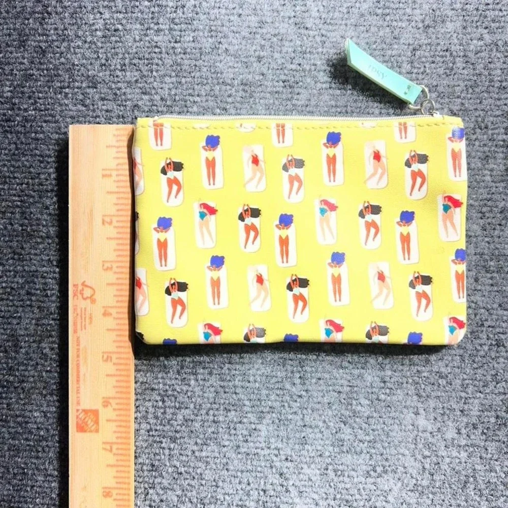 Ipsy Yellow‎ Pool Float Lounging Women Makeup Bag Zipper Pouch Travel Case
